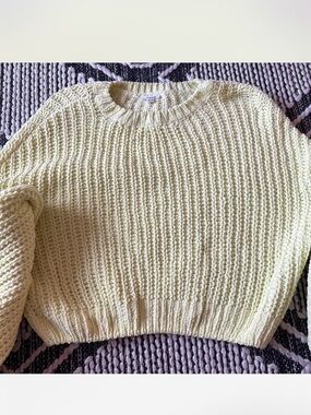 Garage cropped neon yellow sweater